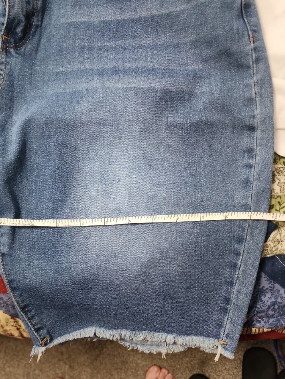 Light Wash Distressed Denim Bermuda Shorts - Picture 4 of 6